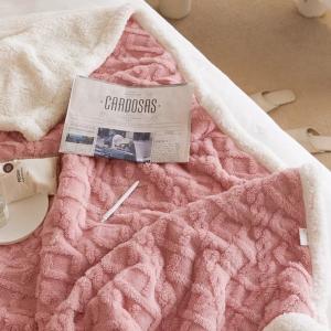 【DUYAN 竹漾】韓系麻花牛奶絨 雙層加厚被毯 / 玫瑰棕