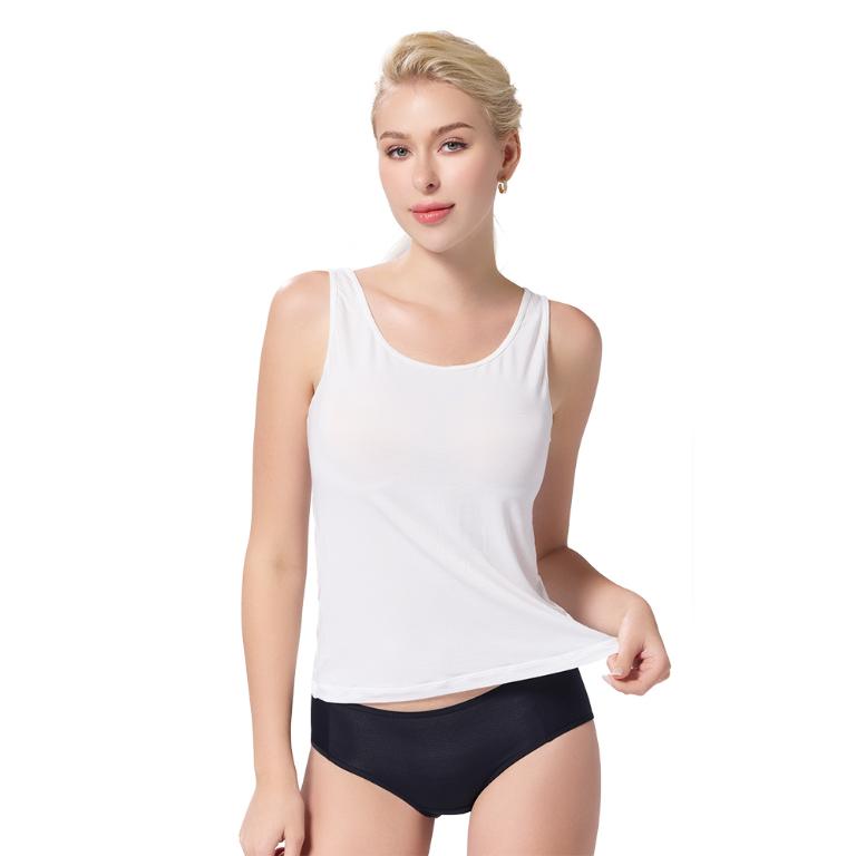 【思薇爾】E-COZY系列M-3XL涼感圓領寬肩帶無袖素面長背心(奶油色)