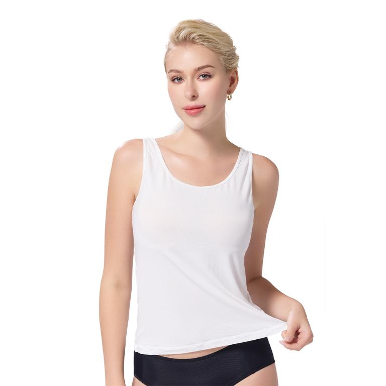 【思薇爾】E-COZY系列M-3XL涼感圓領寬肩帶無袖素面長背心(奶油色)