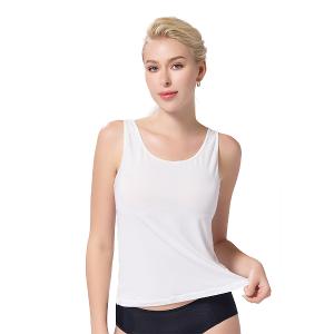 【思薇爾】E-COZY系列M-3XL涼感圓領寬肩帶無袖素面長背心(奶油色)