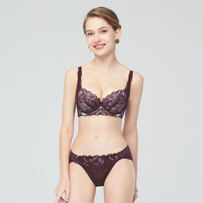 【思薇爾】翡花香宴系列M-XL蕾絲刺繡低腰三角女內褲(醉花紫)