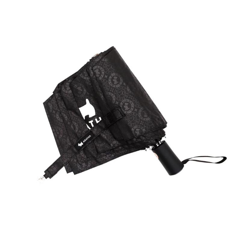 AGATHA｜法國高質感時尚單品-三折自動晴雨傘（經典黑）