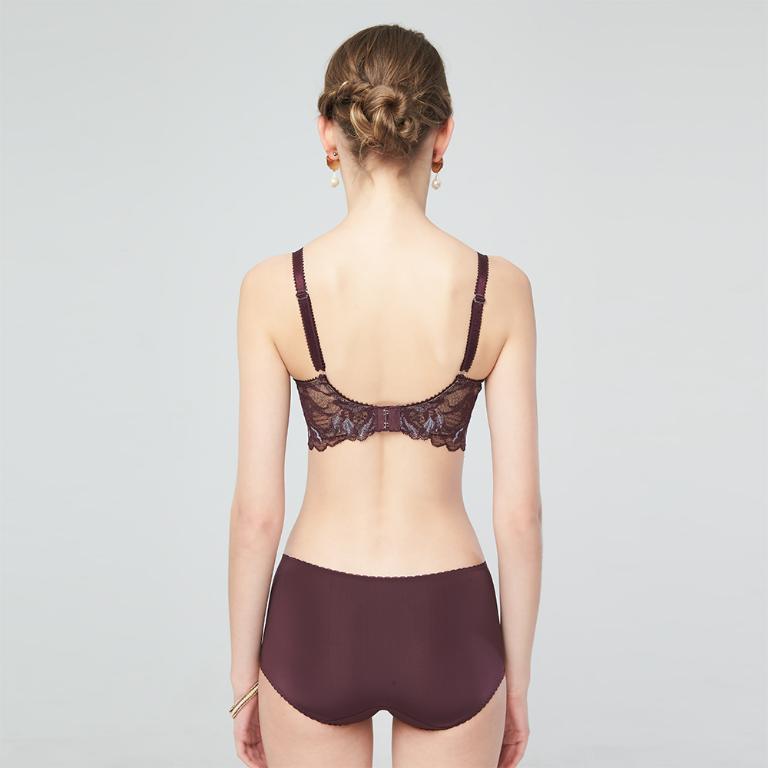 【思薇爾】翡花香宴系列M-XL蕾絲刺繡中低腰平口女內褲(醉花紫)