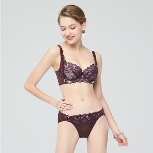 【思薇爾】翡花香宴系列M-XL蕾絲刺繡低腰三角女內褲(醉花紫)