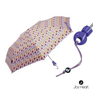 Joy Heart｜三折超細自動快乾晴雨傘-可愛貓頭鷹(粉)