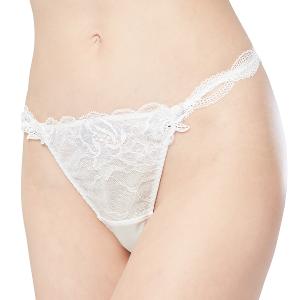 【思薇爾】翡花香宴系列M-XL蕾絲刺繡低腰丁字褲(奶油色)