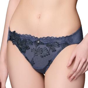 【思薇爾】琉光星燦系列M-XL蕾絲刺繡低腰三角女內褲(星洋藍)