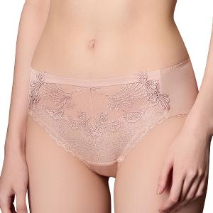 【思薇爾】琉光星燦系列M-XXL蕾絲刺繡中腰三角女內褲(霧荷粉)