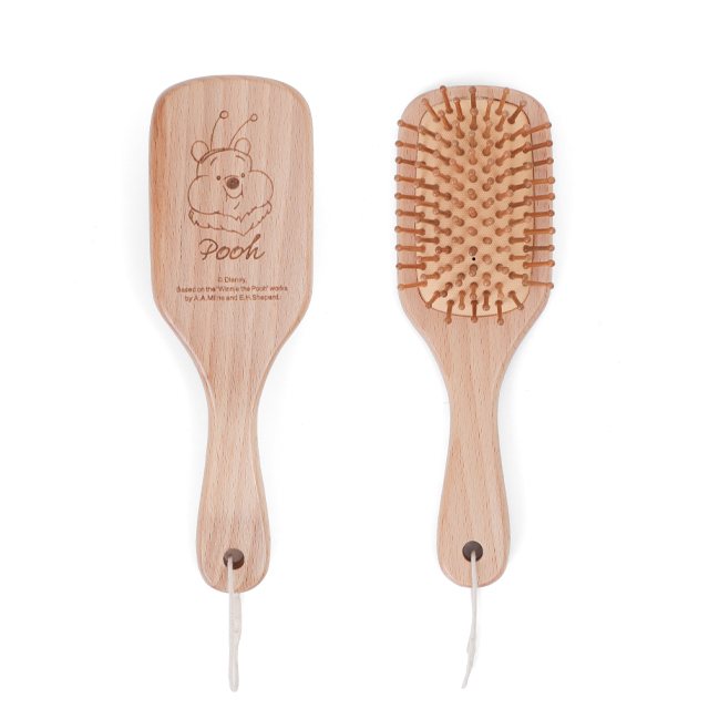 迪士尼小熊維尼蜜蜂造型原木氣墊梳