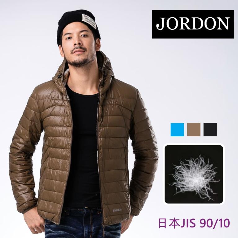 JORDON 雙配色 橫紋 輕量羽絨外套