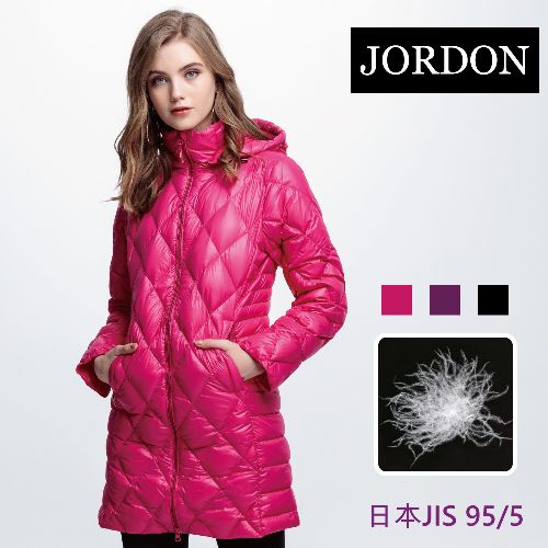 JORDON 名媛款 輕量長版羽絨衣