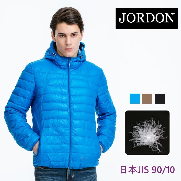 JORDON 雙配色 橫紋 輕量羽絨外套