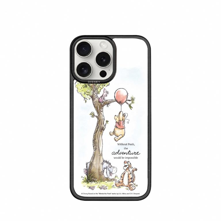 Disney 玻璃氣球維尼-貼片磁吸防摔手機殼｜【多款適用】iPhone