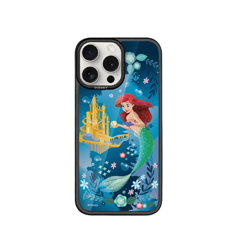 Disney 玻璃小美人魚-貼片磁吸防摔手機殼｜【多款適用】iPhone