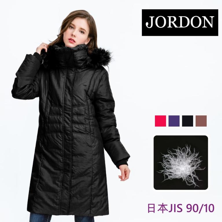 JORDON 女款都會華麗長版羽絨大衣