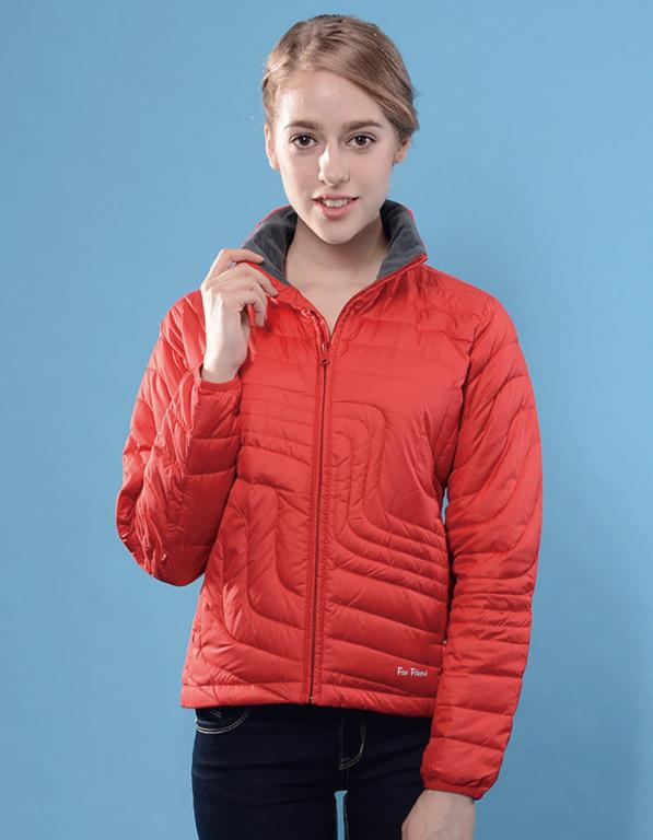 JORDON FOX FRIEND 女特殊剪裁壓格羽絨外套