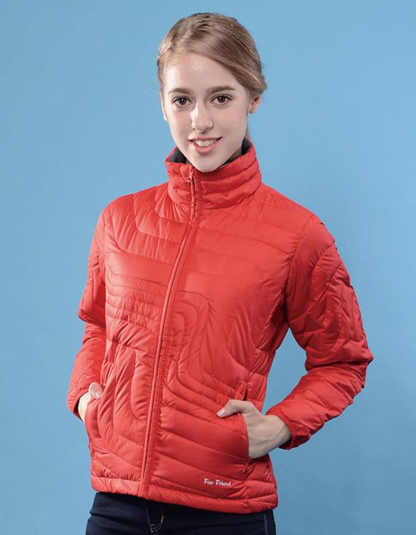 JORDON FOX FRIEND 女特殊剪裁壓格羽絨外套