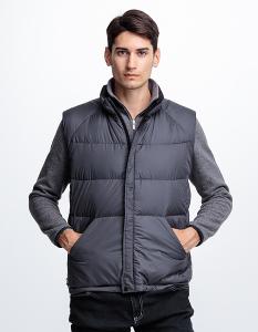 JORDON 雙面穿可脫袖男羽絨夾克