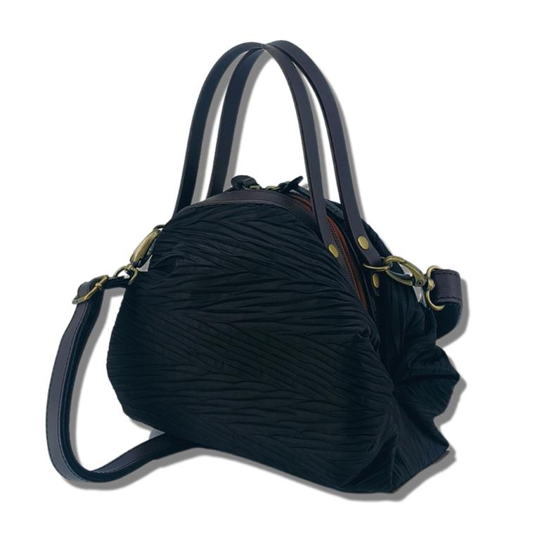 POPCORNGREEN糖果包(系列)三用斜背包(S尺寸)皺褶至臻黑