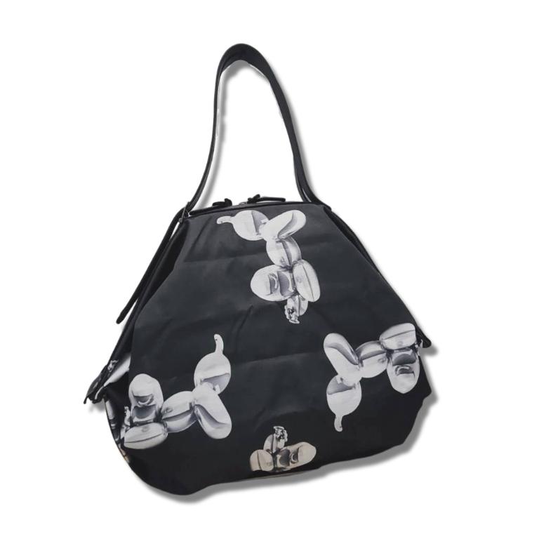 POPCORNGREEN摺疊旅行袋/L尺寸(經典限量版)藝術家聯名氣球狗(銀灰色)