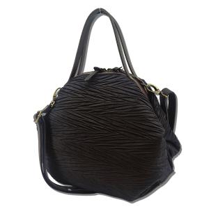 POPCORNGREEN LADYBAG(水桶包)三用斜背包(M)皺褶至臻黑