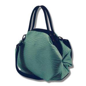 POPCORNGREEN LADYBAG(水桶包)三用斜背包(M)皺褶唐瓷青