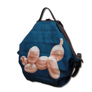 POPCORNGREEN折疊三用後背包(Ｍ)藝術家聯名款氣球狗(寶石藍)