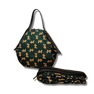 POPCORNGREEN摺疊旅行袋/L尺寸(經典限量版)藝術家聯名氣球狗(深墨綠)