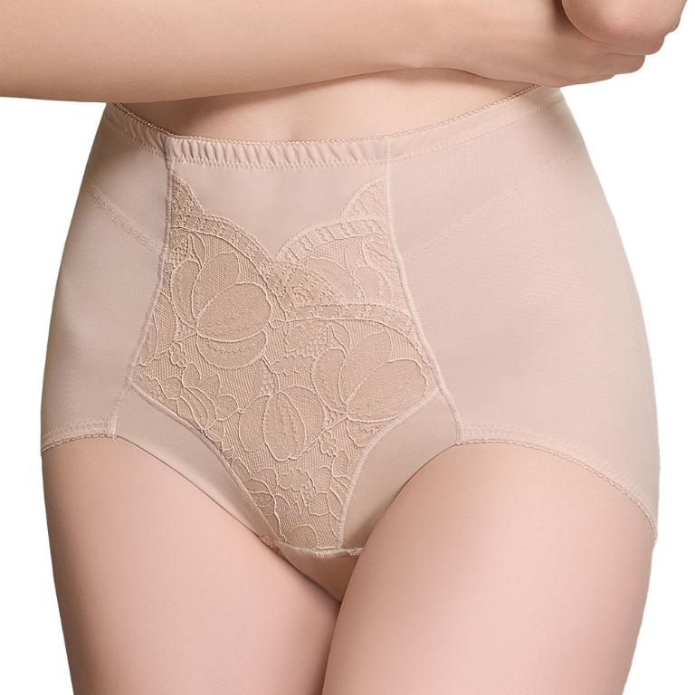 【思薇爾】柔塑曲線系列64-82中重機能蕾絲高腰三角束褲(恬靜膚)