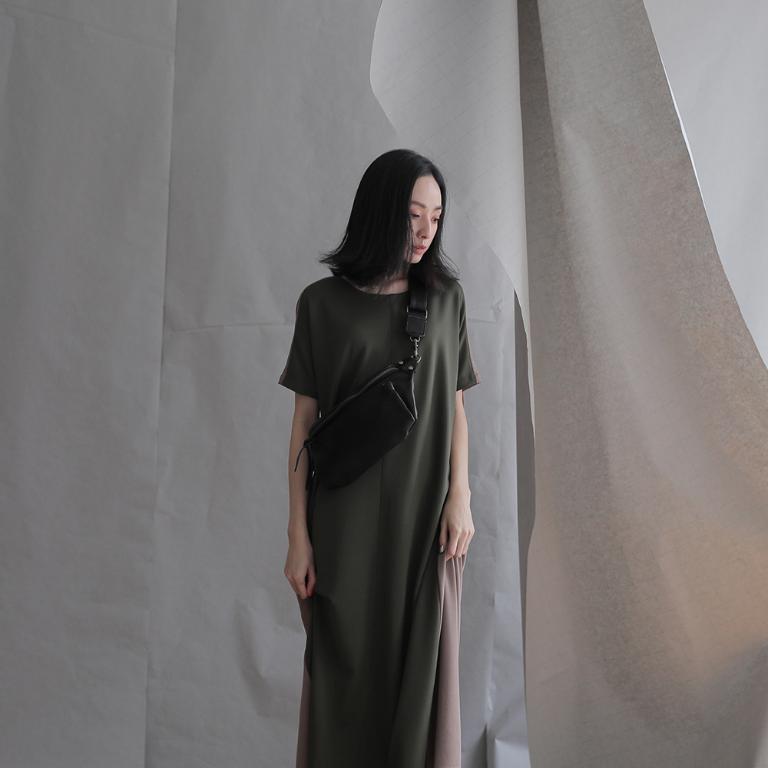 supportingrole 個性鉚釘 真皮隨身腰包 側背包黑