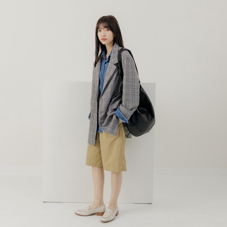 supportingrole 真皮優雅摩登都市肩側手提背包 黑