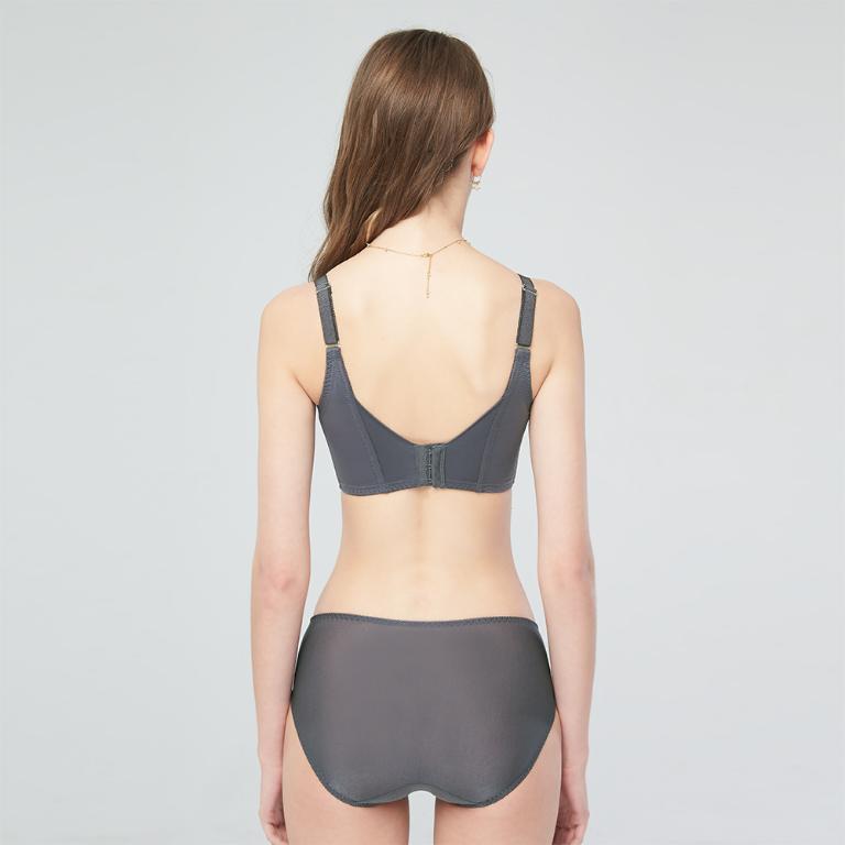 【思薇爾】柔塑曲線系列M-XXL蕾絲低腰三角女內褲(青黛灰)