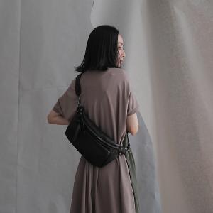 supportingrole 個性鉚釘 真皮隨身腰包 側背包黑