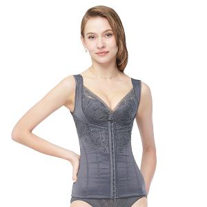 【思薇爾】柔塑曲線系列S-XXL中重機能防駝蕾絲半身塑身衣(青黛灰)
