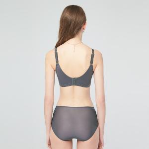 【思薇爾】柔塑曲線系列M-3XL蕾絲中腰三角女內褲(青黛灰)