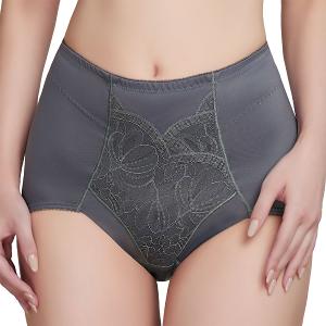 【思薇爾】柔塑曲線系列64-82中重機能蕾絲高腰三角束褲(青黛灰)