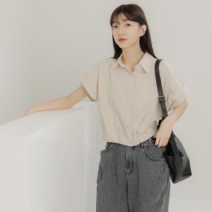 supportingrole 真皮四方2層都市手提肩側背包 黑