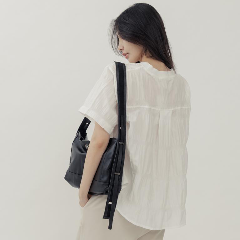 supportingrole 優雅時尚真皮多功能3用手提肩側背包 黑