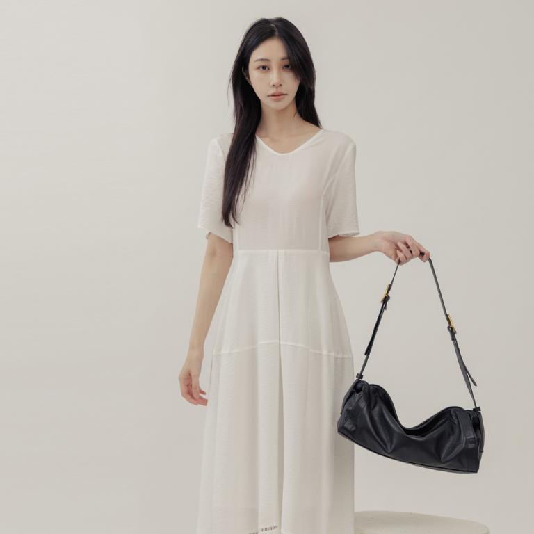 supportingrole 慵懶格調廓型結構真皮手提肩斜背包 黑