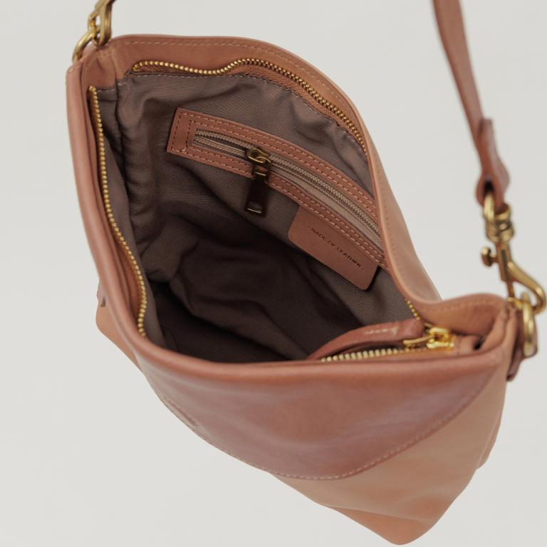 supportingrole 法式慵懶垂墜時髦真皮手提肩斜背3用包 焦糖