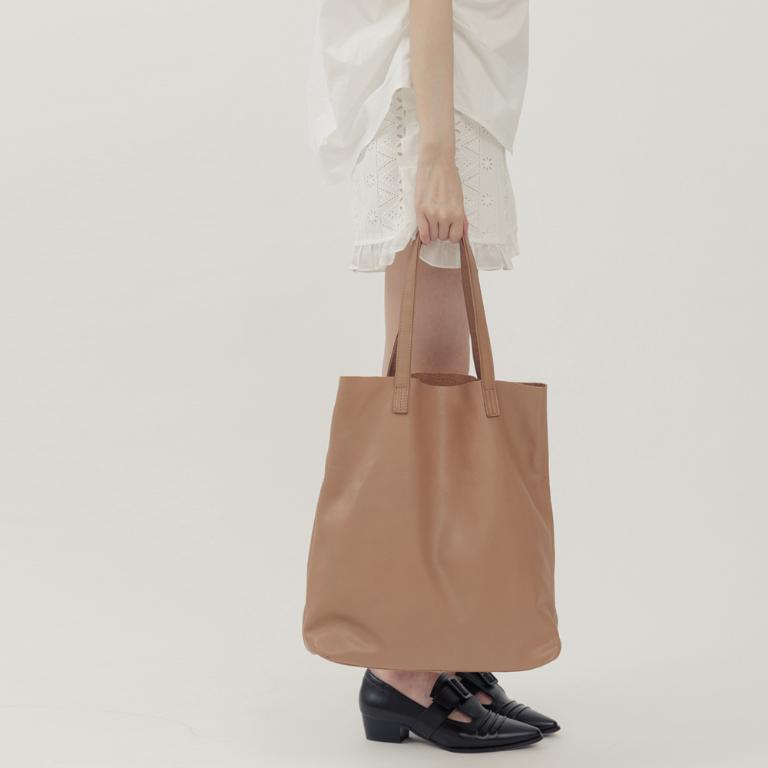 supportingrole 簡約設計子母包真皮手提肩側背托特包 咖啡