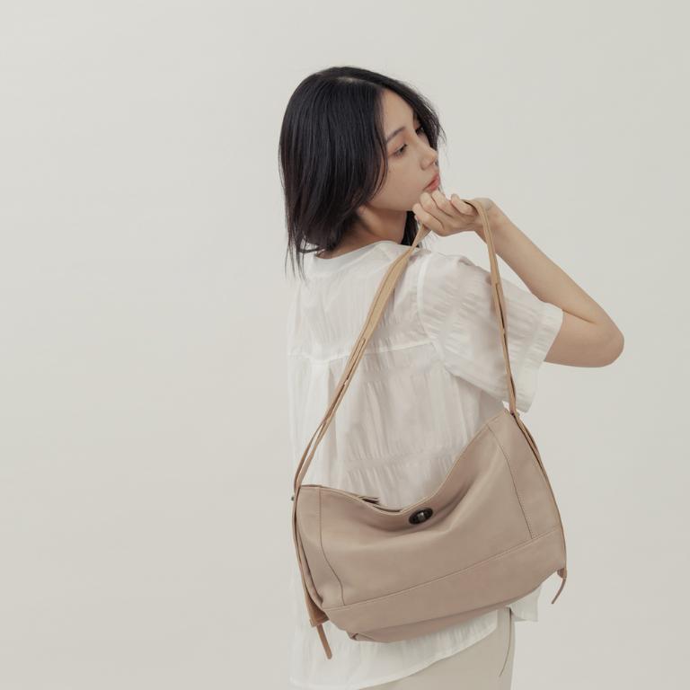 supportingrole 優雅時尚的多功能3用手提肩側背包 奶油卡其