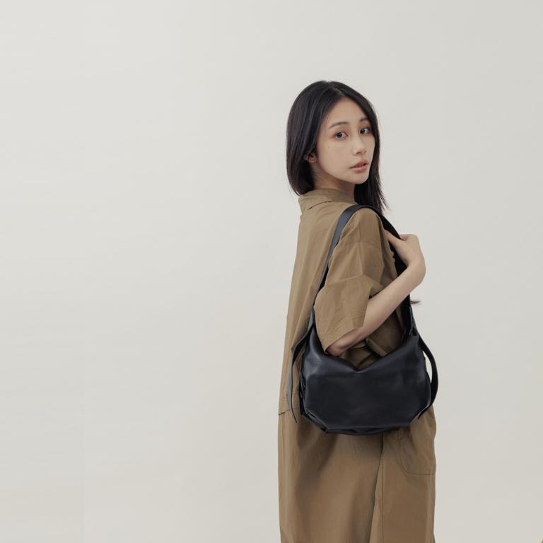 supportingrole 簡約真皮大方優雅斜肩背腋下包