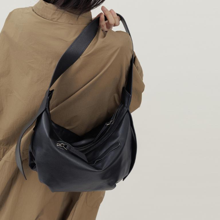 supportingrole 簡約真皮大方優雅斜肩背腋下包