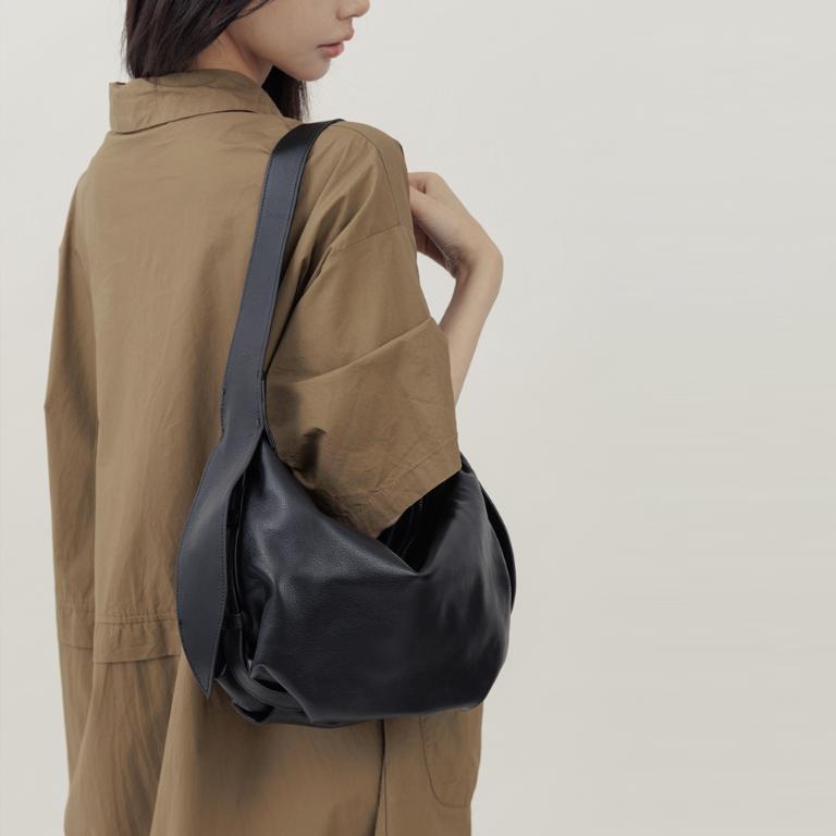 supportingrole 簡約真皮大方優雅斜肩背腋下包