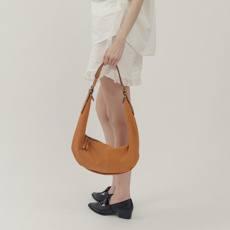 supportingrole  月牙垂墜慵懶時髦真皮手提肩斜背3用包 咖啡