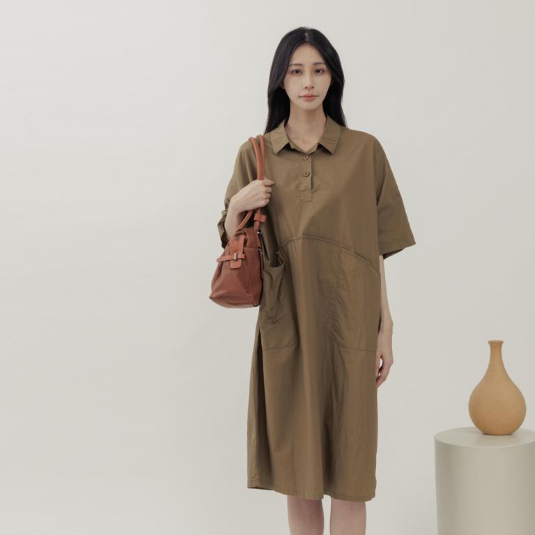 supportingrole   簡約線條多分層口袋真皮手提肩背包 咖啡