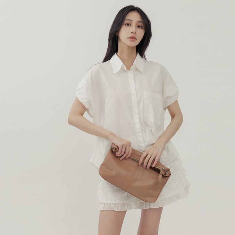 supportingrole 簡約設計子母包真皮手提肩側背托特包 咖啡