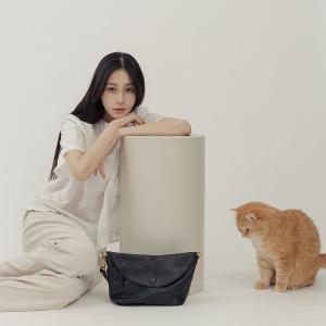 supportingrole 法式慵懶垂墜時髦真皮手提肩斜背3用包 黑