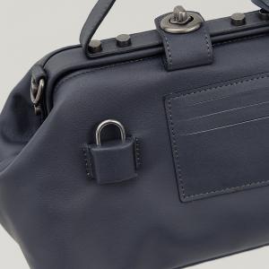 supportingrole 鉚釘鎖頭鑰匙真皮手提肩斜背3用醫生包 黑